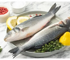 Сибас свежемороженый непотрошёный с головой (400-600гр)