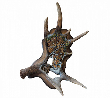 Фото Рог лося с леопардом