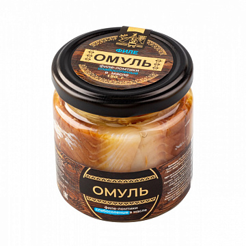 Фото Омуль филе-ломтики слабой соли в масле 190гр